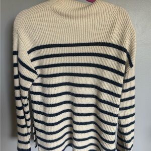Pink Lily Striped Cream and NavyvSweater
